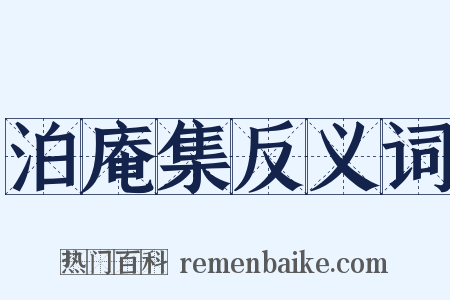 泊庵集反义词是什么意思的图片